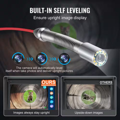 Sewer Camera, 165 Ft. /50 M Self-Leveling Drain Camera with 10.1 In. Touchscreen