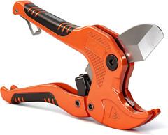PVC Pipe Cutter, PVC Cutter Cuts PVC/CPVC/PP/PEX/PE Pipe Up to 1-1/4&rdquo;, One-hand