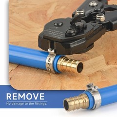 PEX Crimping Tool with Ratchet & Removal Function, 20PCS 1/2&Prime; & 10PCS 3/4&Prime; Clamp