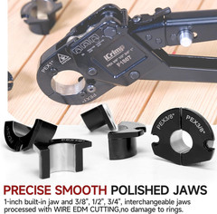 Icrimp Angle Head PEX Crimping Tool Kit for 3/8,1/2,3/4,1-Inch with Copper Ring