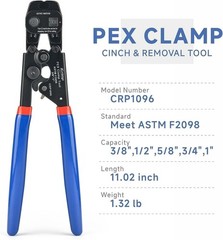 Ratchet PEX Cinch Tool with Removing Function for 3/8-in, 1/2-in, 3/4-in, 1-i&hellip;