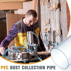 4 Sets Dust Collection Clear PVC Pipe 4 x 36 Inches Long Rigid Clear Tube