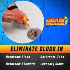 Drain Weasel Sink Snake Hair Clog Remover Tool Kit, Sink, Pipe, Bathroom, Bathtu