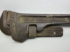 Vintage Ridgid 18&Prime; HEAVY DUTY Pipe Wrench Made by Ridge Tool Co. Elyria Ohio USA