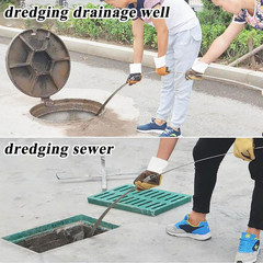 Heavy Duty Sewer Drain Snake for Outdoor,Manual,Flat,Length 15M/49.2Ft,Width 2.5