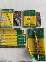 HANSON VARIOUS SIZE DRILL BITS & ACE PIPE TAPS ALL NOS 37 TOTAL FREE SHIPPING