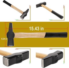 16&Prime; Z V-Bit Tongs and 1.5KG Blacksmith Hammer Set For Anvil Knife Making Forge