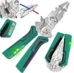 2026 New Rechargeable 12-250V AC/DC Tester, 16-IN-1 Foldable Wire Stripping Plie