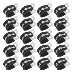 20-Pack Cable Clamps, 18 mm 304 Stainless Steel Rubber R Shape for Tube