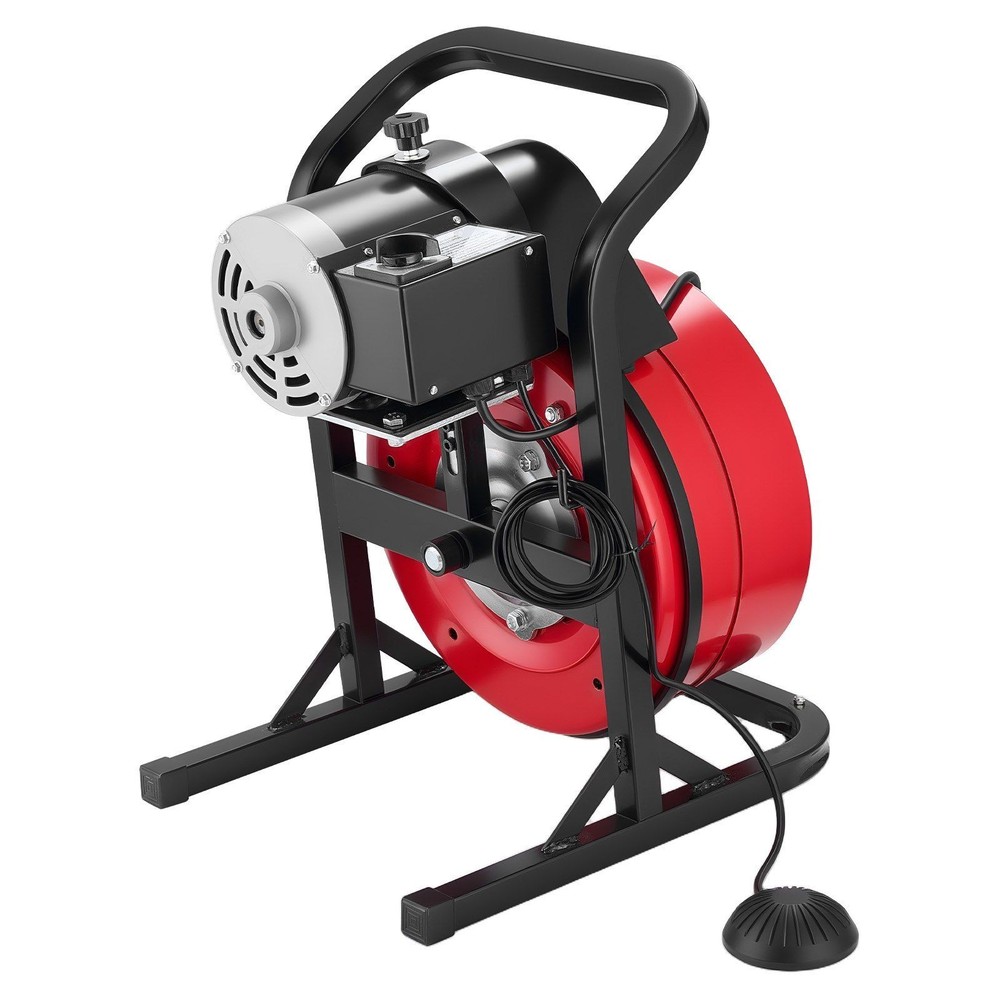 Steel Core Drain Auger 50ft, Fits 2&Prime;-6&Prime; Pipes
