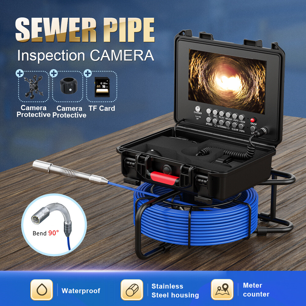 9&rdquo; 20M HD DVR Sewer Camer Pipe Inspection Camera 23mm Camera Meter Counter