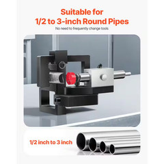 Pipe and Tube Cutter, 1/2 to 3-In. Tubing Cutter with 0 to 50&deg; Adjustable Angle,
