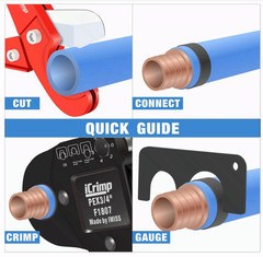 1807CN PEX Crimp Tool Kit w/Cutter & Ring Removal for 1/2&Prime; & 3/4&Prime; PEX