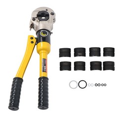 Copper Tube Fittings Crimping Tool w/ 1/2 3/4 & 1-inch Jaw Hydraulic Pipe Cutter