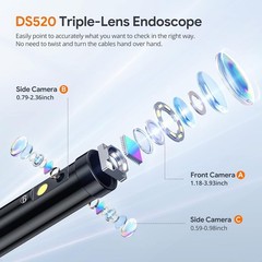 User-Friendly Triple Lens Inspection Camera: 5&rdquo; Screen, 50FT Cable & Waterproof