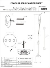 Tub Drain Linkage Assembly with Trip Lever and Strainer Done Rought Brass