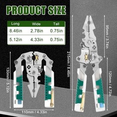 Multifunctional 18 In 1 Foldable Wire Stripper with Voltage Detector and Pliers