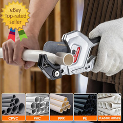 PVC Pipe Cutter, 3-Gear Adjustable Cut up to 2-1/2&rdquo;, Ratchet Pipe Cutter Tool He