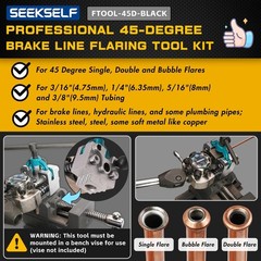 Professional Brake Line Flaring Tool Kit for 45 Degree Single, Double and Bub&hellip;