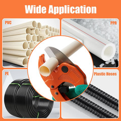 PVC Pipe Cutter, PVC Cutter Cuts PVC/CPVC/PP/PEX/PE Pipe Up to 1-1/4&rdquo;, One-hand