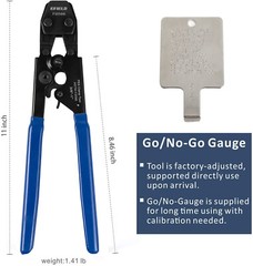 EFIELD PEX CINCH CLAMP CRIMPING TOOL & CUTTER,GAUGE+ 30 1/2&Prime; ,3/4&Prime; CLAMPS IN BAG