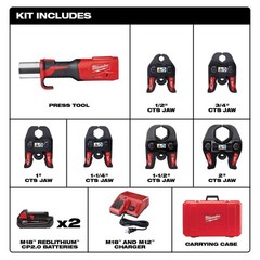 Milwaukee M18 Force Logic Press Tool With One-Key With 1/2&rdquo;-2&rdquo; Cts Jaws