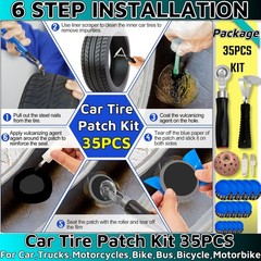 35PCS Flat Tire Repair Kit Car Tire Patch Kit Heavy Duty Tire Repair Tool Car&hellip;