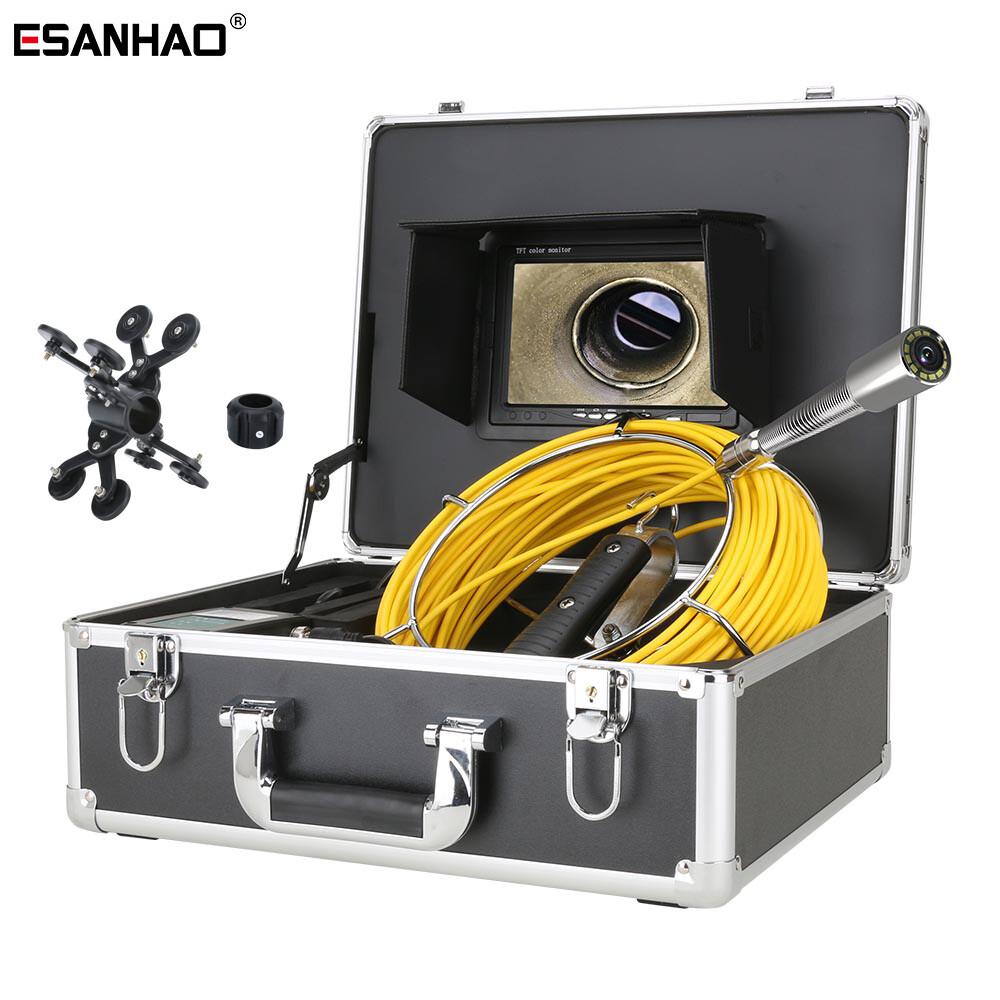 1000TVL Pipe Inspection Camera Self-levelling 512HZ 7&Prime; 40M Drain Sewer Camera