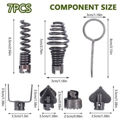 Drain Cleaner Combination Cutter Heads Set7PCS Drain Snake Drill Attachment &hellip;