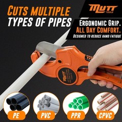 American Mutt Tools 2 1/2 Inch PVC Pipe Cutter &ndash; Ratcheting PVC Cutter Tool