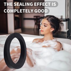 Bathtub Sponge Overflow Gasket Replacement for 2.5 inches, Black