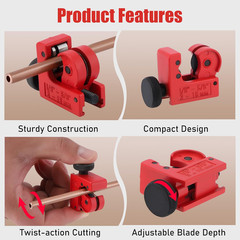 2 Pack Tubing Cutter, 1/8-Inch to 5/8-Inch Tube Cutter for Copper, Brass, Alumin