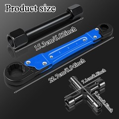 Angle Stop Wrench Kit Plumbing Tools Chrome Vanadium Steel Blue 3 Piece