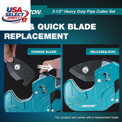 Heavy-Duty PVC Pipe Cutter up to 2-1/2&Prime; with Deburring Tool