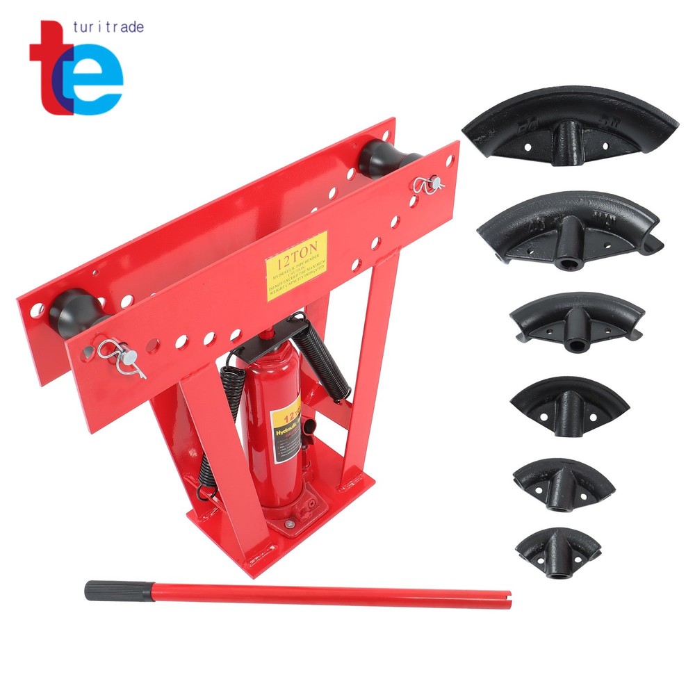 12 Ton Manual Hydraulic Tubing Bender With 6 Dies Copper Exhaust Pipe Bender