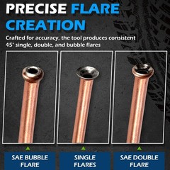 Brake Line Flaring Tool Kit 7Piece, 3/16&Prime; 1/4&Prime; SAE Double & Bubble Flare Tool&hellip;