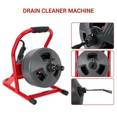 Drain Cleaner Machine 50FT x 5/16 Inch Electric Drain Auger w/ 6 Cutters ,Gloves