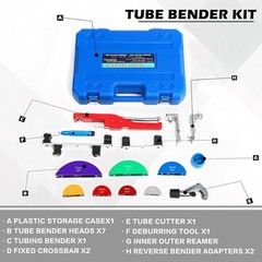 For 1/4&Prime;-7/8&Prime; O.D. 90&deg; Forward/Reverse Bending Ratcheting Tubing Bender Set