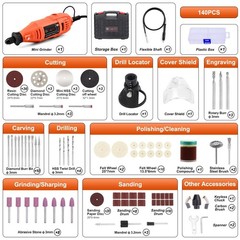 GOXAWEE Rotary Tool Kit with Keyless Drill Chuck and Flex Shaft, Variable Spe&hellip;