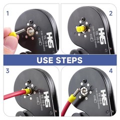 HKS Ferrule Crimping Tool AWG 30-5, Hexagonal Self-Adjusting Ratchet Crimper &hellip;