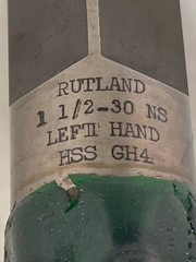 RUTHLAND HSS Left Hand Plug Tap, 1-1/2 &ndash; 30 NS Thread, GH4 6FL QTY.1 (26MY410)