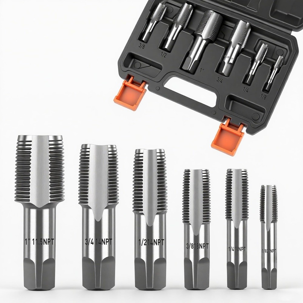 HORUSDY 6-Piece NPT Pipe 1/8&Prime;, 1/4&Prime;, 3/8&Prime;, 1/2&Prime;, 3/4&Prime; and 1&Prime;, Black&rdquo; or &ldquo;Gray