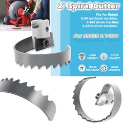 63025 T-209 2&Prime; Spiral Cutter for Ridgid K-400 K-3800 Drum Machine C-4 C-6 C-7