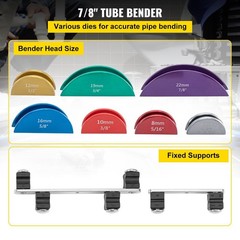 Aluminum Tube Bender Kit 1/4&Prime;-7/8&Prime; 90&deg; Dual-Direction Ratcheting