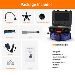 100ft Sewer Pipe Inspection Camera 512hz Self-leveling Pipe Camera 9&Prime; Display