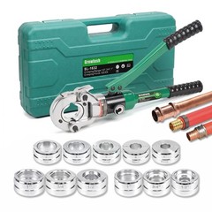 Growlush Hydraulic Copper PEX Press Tool Kit 3/8-1&Prime; 11 Dies 80KN Rotating Head