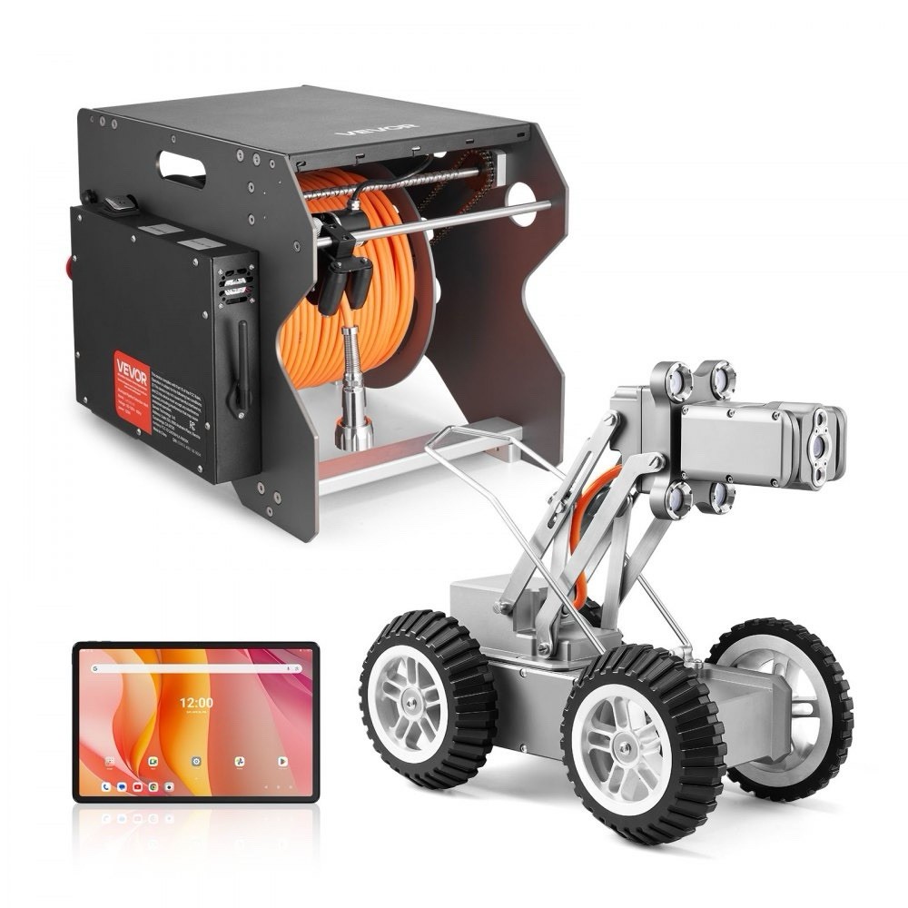 Sewer Pipe Inspection Robot 197FT Plumbing Crawler with Front/Rear Camera