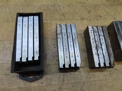 5 used sets of Ridgid NPT universal bolt dies 1/8&Prime;, 1/2&Prime; &ndash; 3/4&Prime;, & 1&Prime; &ndash; 2&Prime;
