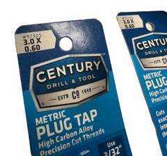 Century Drill & Tool 97305, 3.0 x 0.60 Metric Plug Tap (LOT OF 2) **SALE**