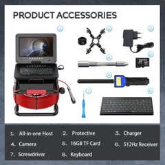 Pipe Inspection Camera Sewer Camera with Locator Self-leveling 1080P Camera 50m